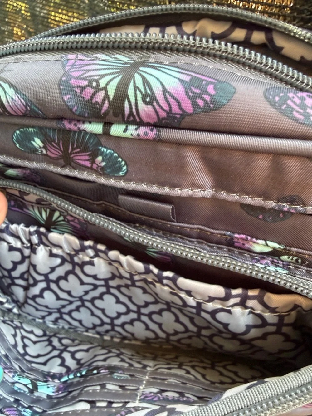 lug Purple Quilted Butterfly Crossbody Bag - Picture 4 of 8